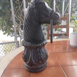 Antique Wrought Iron Horse Hitching Post/ Garden Decor /farmhouse Decor