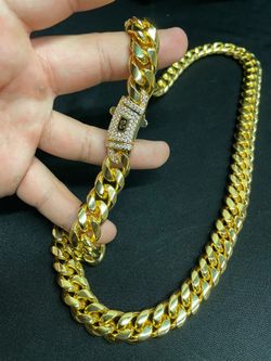 14 K Plated Monaco Cuban Chain 26”