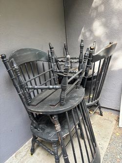 Black Windsor Wood Chairs Set