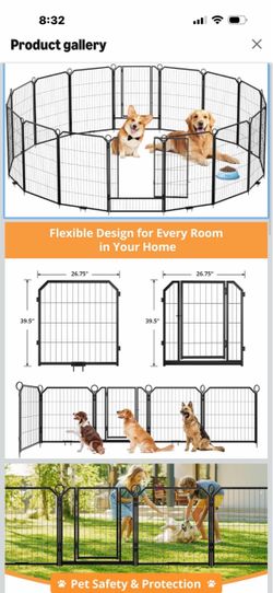 Dog Fence 40in, 16 Panels (Price Firm)