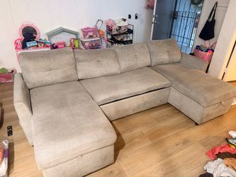 🚨 NEED GONE ASAP – Sleeper Sectional w/ Storage – $175 OBO