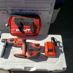 Hilti Cordless Hammer Drill With 2 Batteries And Charger. Tool Bag Included.