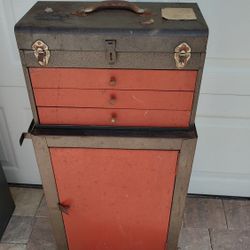 Vintage Toolbox, Tools & Cabinet 
