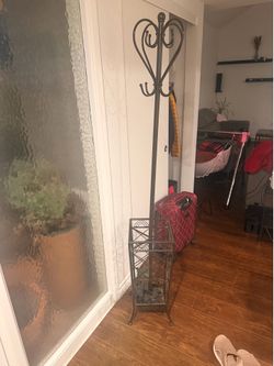 Metal Coat Rack with Umbrella Holder