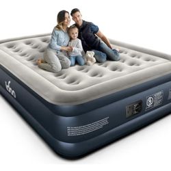 Queen Air Mattress, 18 Raised, 650 lbs Max
Comfort Inflatable Blow up Mattress with Built in Pump Upgraded Four Chamber Portable Air Bed for Camping 