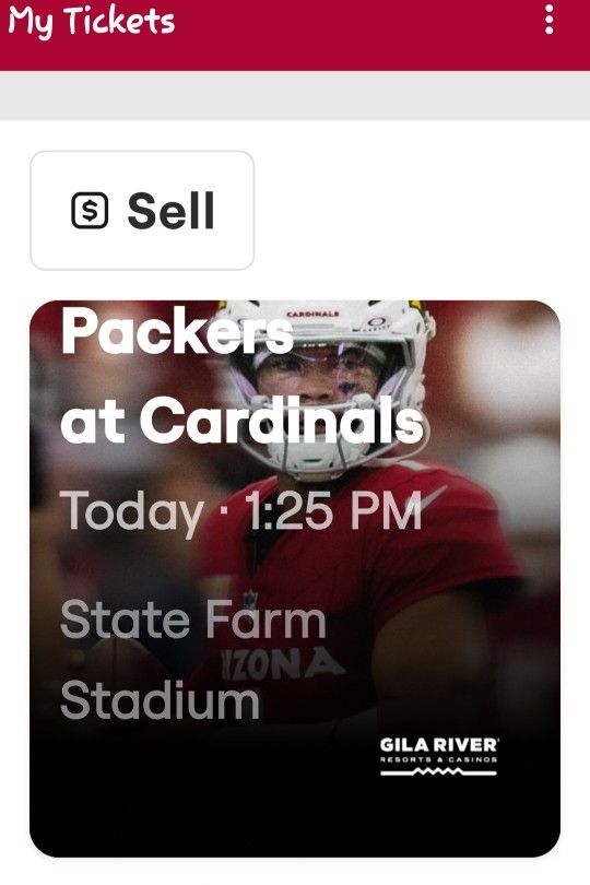 Packers Vs Cards Today  2 TIX SEC 411