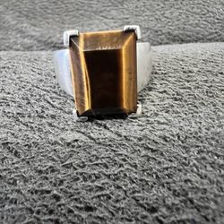 Men’s Sterling Silver .925 Tiger’s Eye Ring.