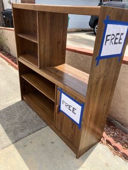 Used Wood Laminate Bookcase / Console with Cabinet
