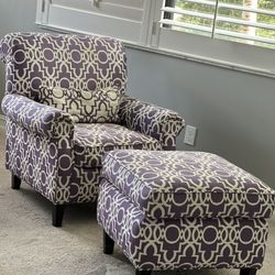 Purple Chair With Ottoman