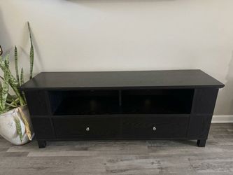 Black Wood TV Stand with Drawers