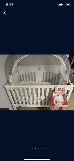White Crib W Safety Net