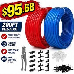 PEX-A Tubing Kit – 200ft – Fittings Included  👉Wholesale Free Shipping