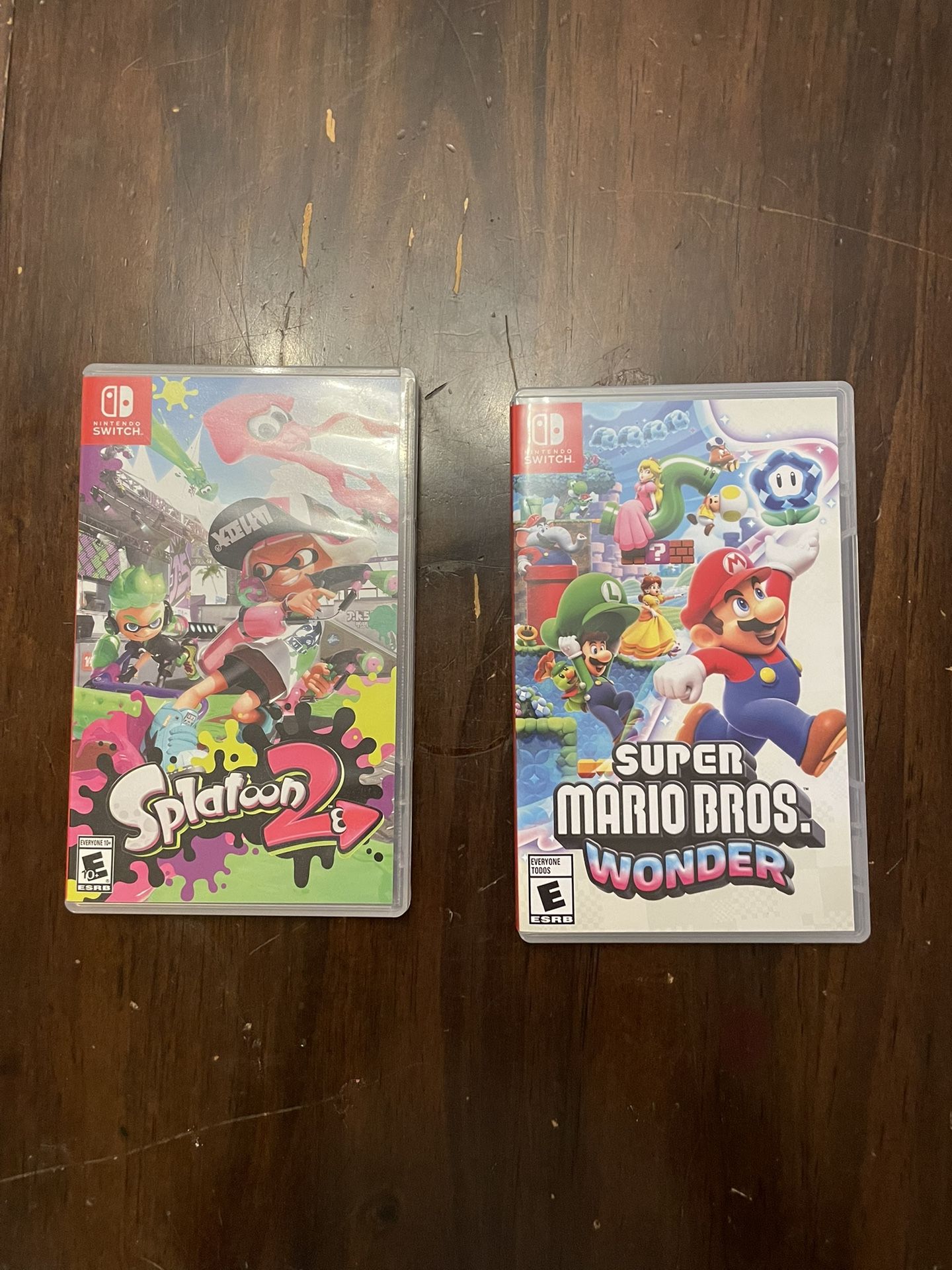 2 Nintendo Switch Games Super Mario Bros Wonder Splatoon 2