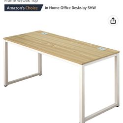 Free Delivery! 55” Long White Oak Computer Desk (Brand New)