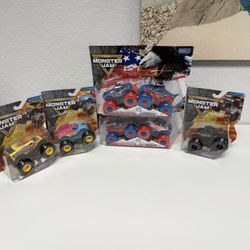 Monster Jam Series 44 Classroom Crusher, Baileys, Wild Side, Starts and Stripes 