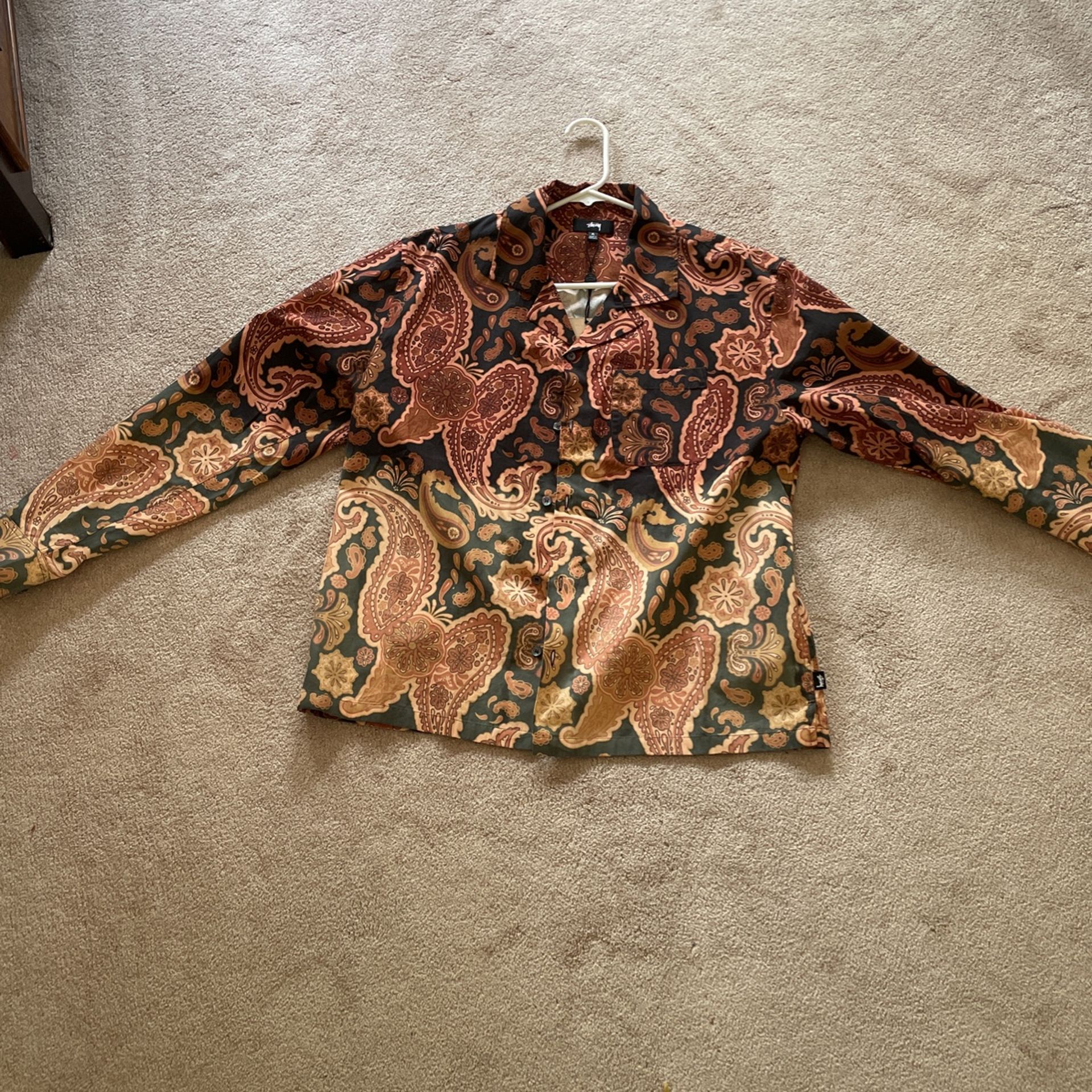 Stüssy Bleached Paisley Long Sleeve Shirt