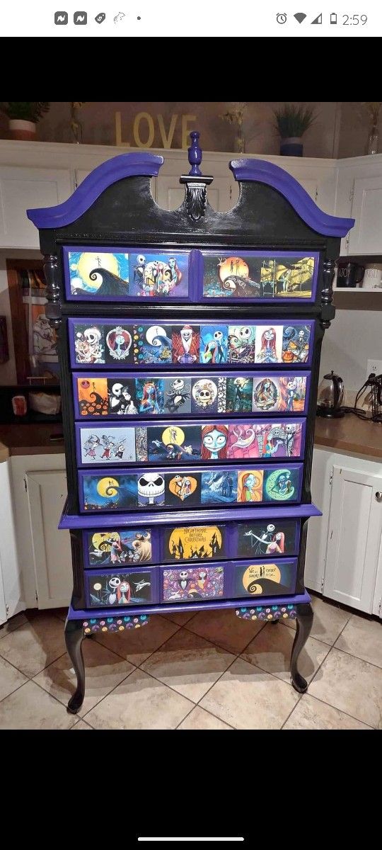 Nightmare Before Christmas Highboy Chest Of Drawers Dresser