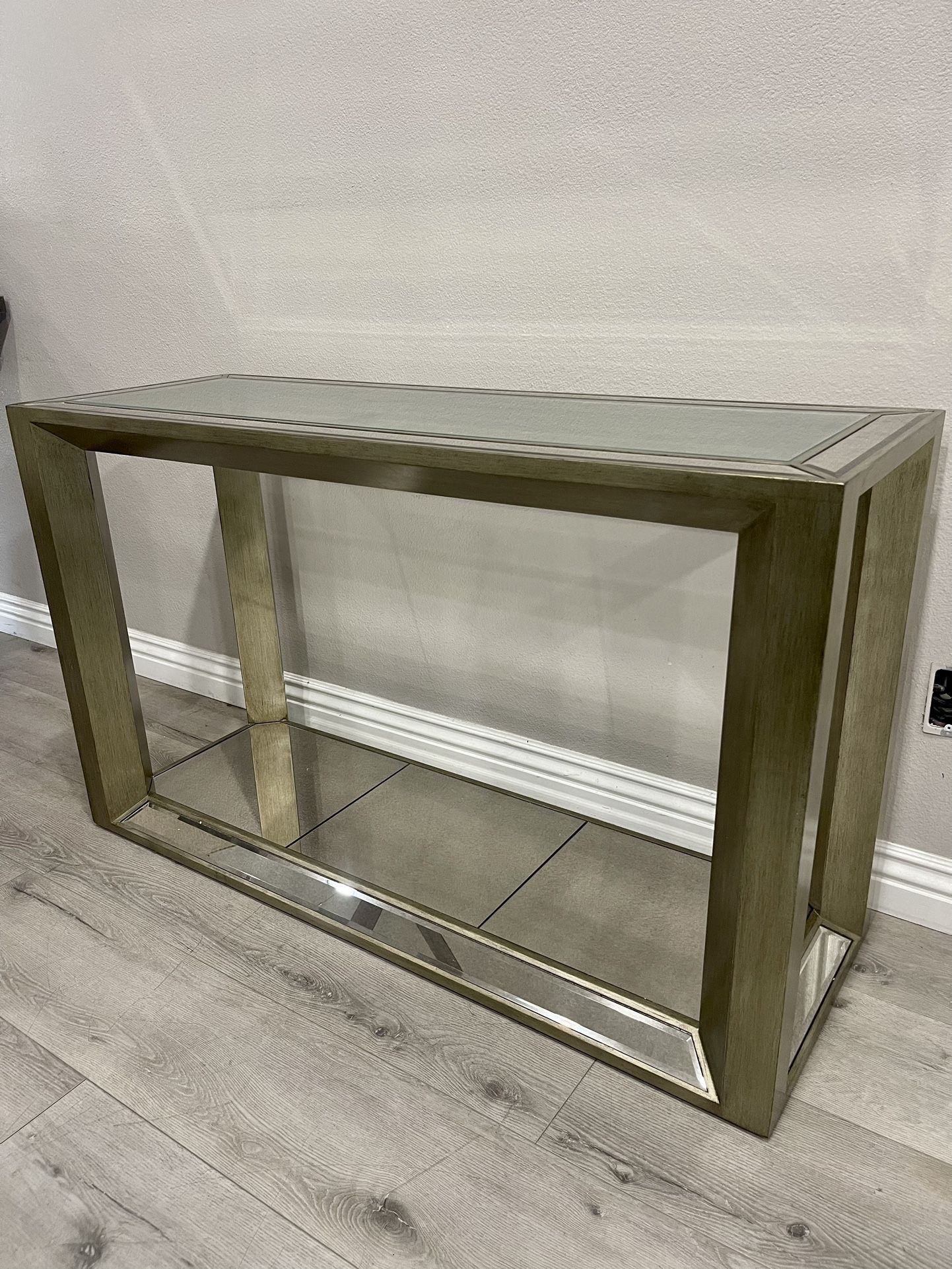 Gold Mirrored Console - Contemporary Sofa Table 