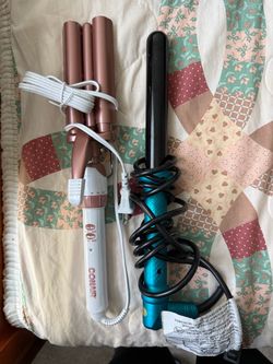Conair Triple Barrel Waver & Teal Curling Wand Set