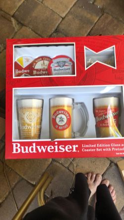 Budweiser Limiter Edition 1 Mug 2 Glasses 3 Coasters