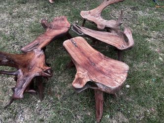 Wood Tree Trunk Bench Seats