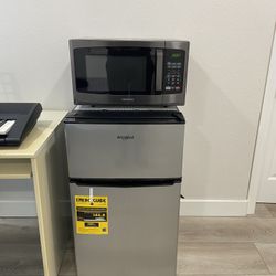 Whirlpool Mini Fridge  + Toshiba Microwave