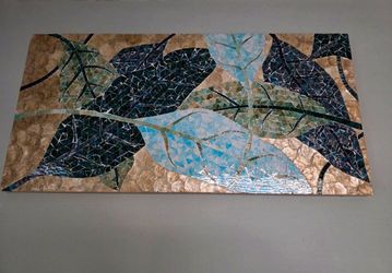 Mosaic Tile Leaf Wall Art Panel
