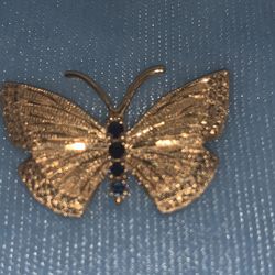   14k Gold Topaz Butterfly pin 