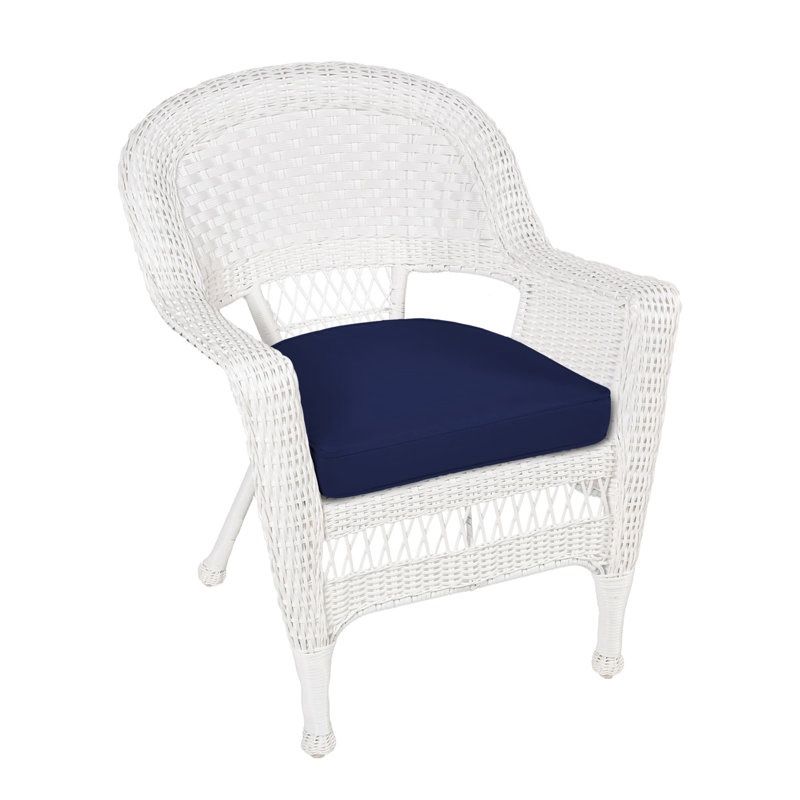 Two new Navy Blue Canvas Outdoor Wicker Seat Cushion