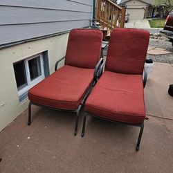 Two Loungers with cushions