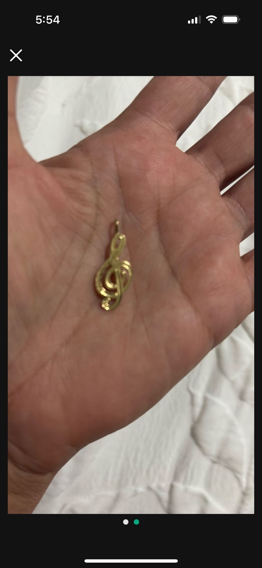 14 K Gold Note Pendant
