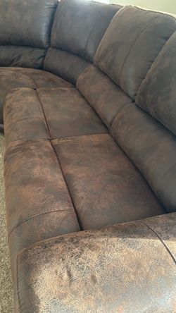 Brown reclining sectional sofa