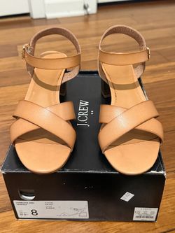 NIB J.Crew Low Block Heel Sandals Size 8