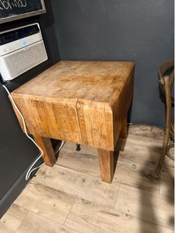 Butcher block table cutting board