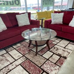 Cinderella Red Sofa & Loveseat  