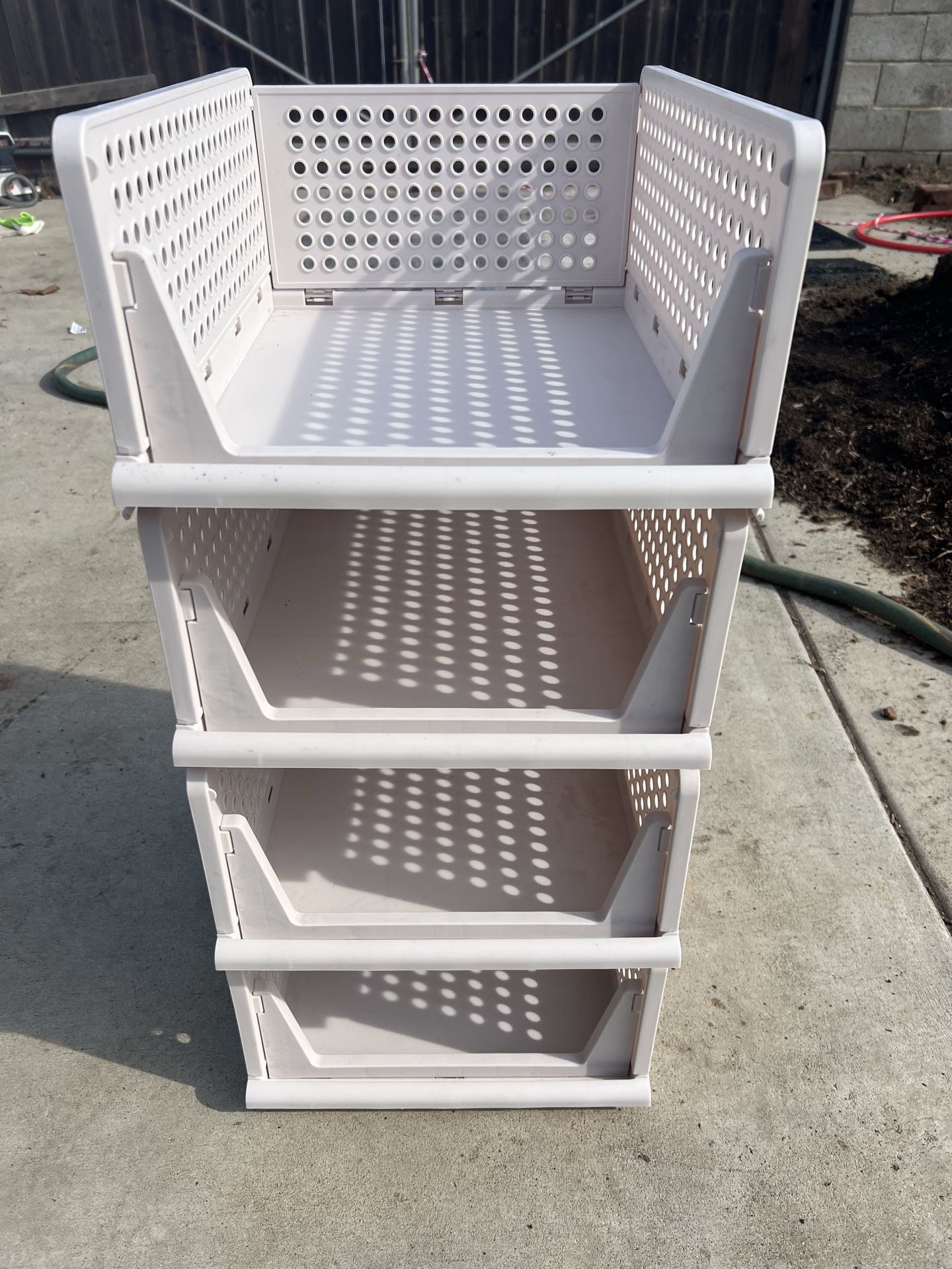 4 Stacking Closet Organizer Crates