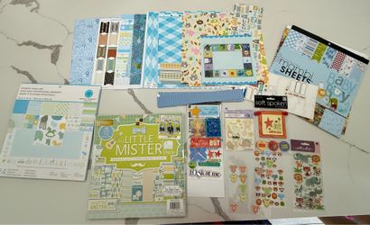 Baby boy scrapbook supplies