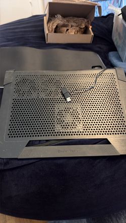 Fan stand laptop cooler slanted ergonomic
