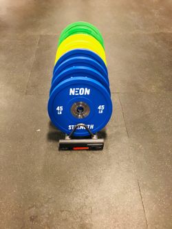 Neon Strength Olympic Bumper Plates