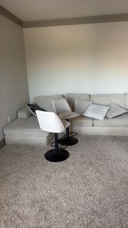 Sectional couch with chairs