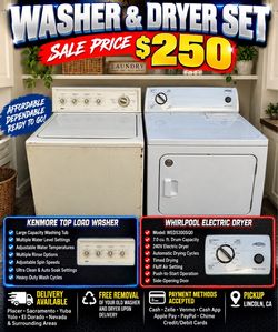 Washer and electric dryer set