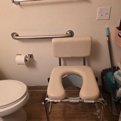 Medline Padded Drop-Arm Commode.  Portable Toilet 