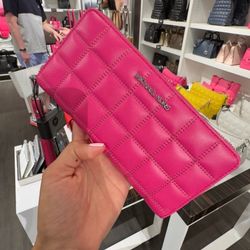 Michael Kors jet set travel continental wristlet wallet Dragonfruit