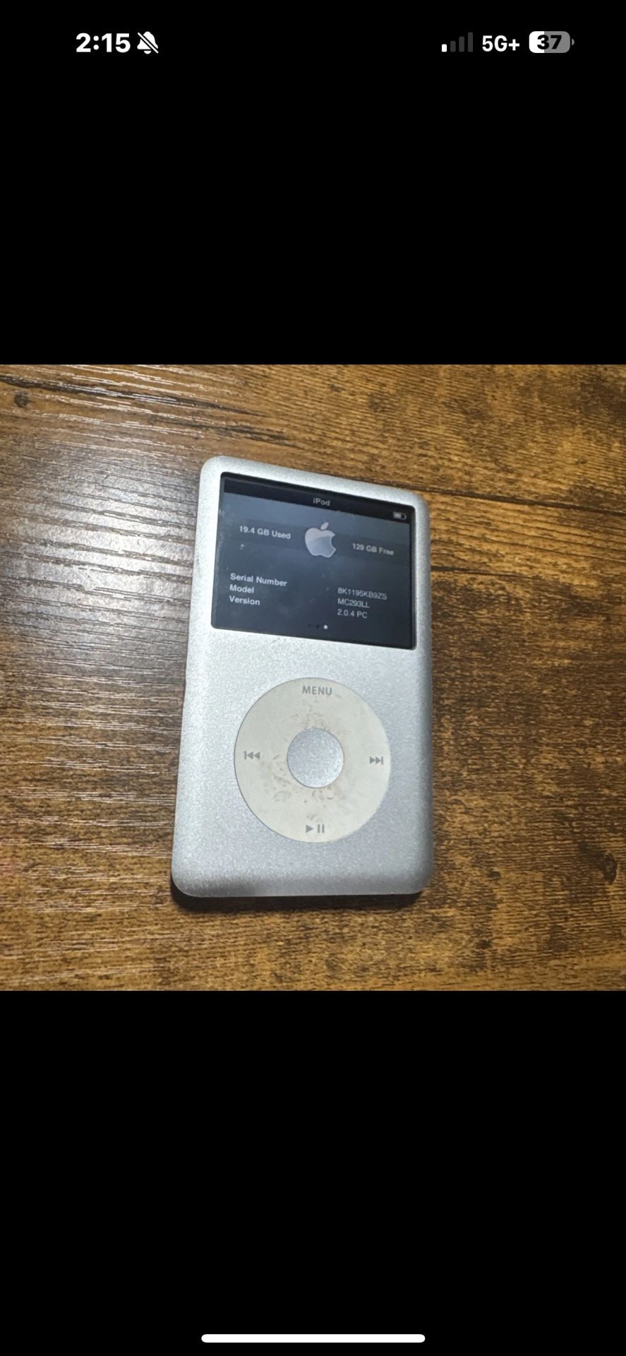 Apple iPod Classic 7th Generation ~ A1238 / Silver / 160GB / MC293LL