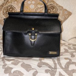 Black Leather Satchel By Tahari 