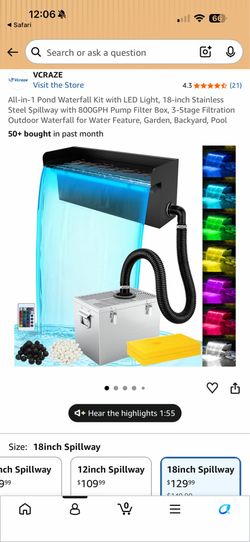 Waterfall kit with pump