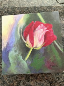Beautiful hand painted rose portrait