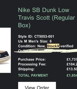 Nike SB Dunk Low Travis Scott (Regular Box) Men's - CT5053-001 - US
