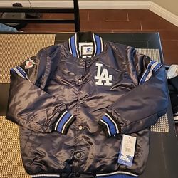 Starter Dodgers Satin Jacket Sz Medium 2XL And XL