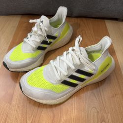 Adidas UltraBoost 21 Sneakers ‘White Solar Yellow', Men US7/ EUR 40
